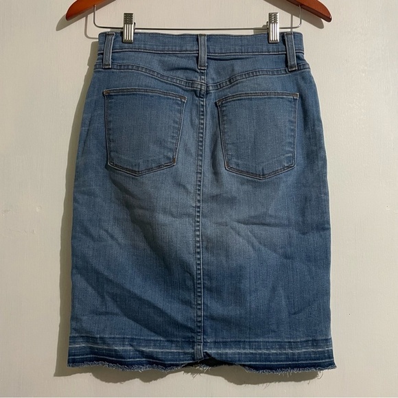J. Crew Frayed Raw Hem Denim Pencil Skirt size 26 - Picture 5 of 10